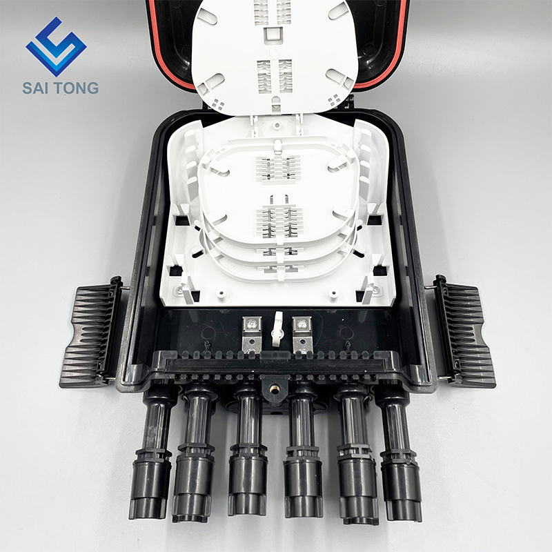 أمريكا الجنوبية FTTH 2/8 منفذ Fibra Optica Cajas Terminal مقاوم للماء الألياف IP68 صندوق توزيع مفصل جديد مع شفة هواوي