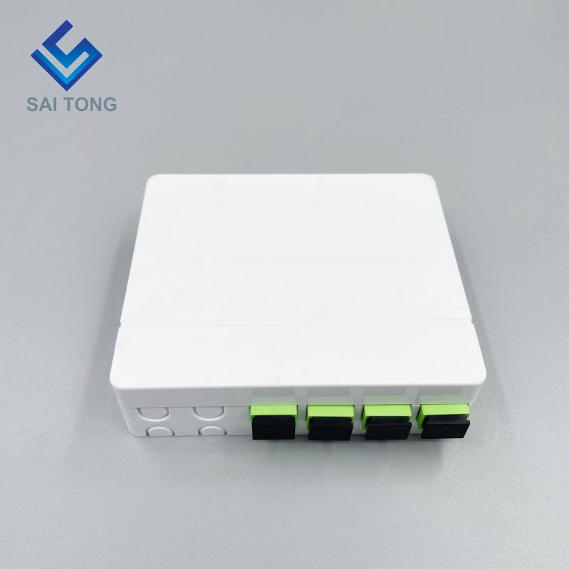 تصنيع FTTH في الهواء الطلق 4 core SC / APC Dust Shutter Adapter Splitter Terminal Box / Factory Price Fiber Optic Wall Socket