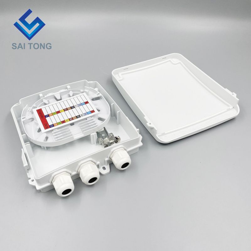 صندوق طرفي ألياف ضوئية Cixi Saitong FTTH 8 Core داخلي 8 منافذ صندوق ليفي مثبت على الحائط 1 in / 3 out FDB منتج جديد