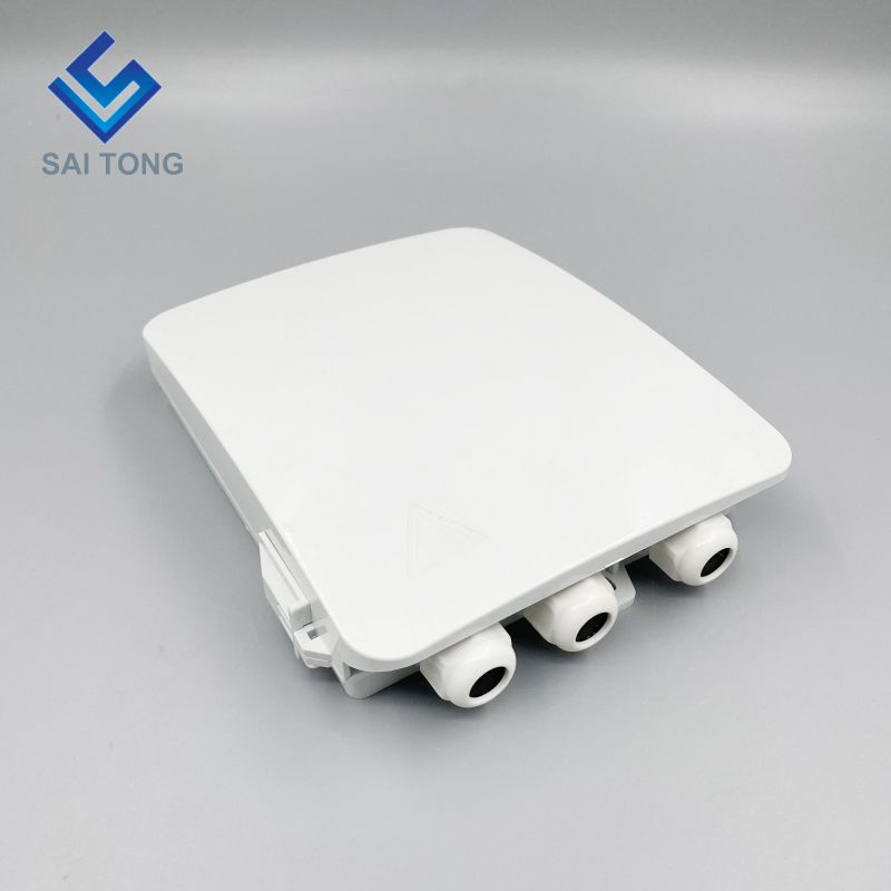 صندوق طرفي ألياف ضوئية Cixi Saitong FTTH 8 Core داخلي 8 منافذ صندوق ليفي مثبت على الحائط 1 in / 3 out FDB منتج جديد