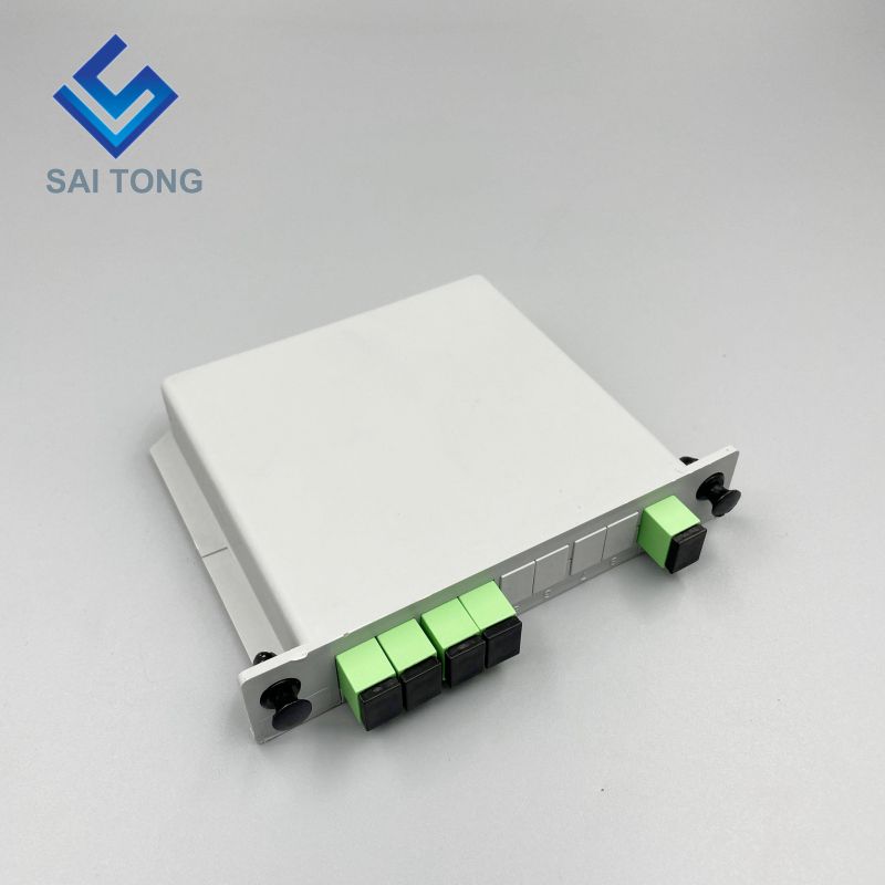 1: 4 SC / APC Rack Mount Plc Splitter ABS Box SC UPC موصلات كاسيت نوع 1X4 مقسم ألياف بصرية