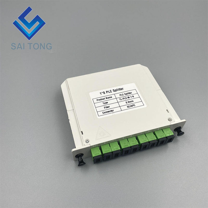 SC / APC 1x8 الألياف البصرية PLC الفاصل أنبوب صغير نوع الفاصل Plc الفاصل مقاوم للماء SC UPC LGX مربع نوع كاسيت