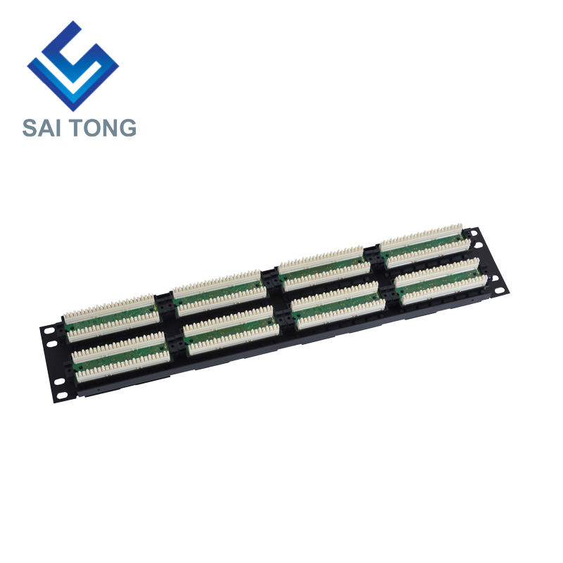 2U 19 '' 48 منافذ RJ45 Krone جاكيتات ، قوس فولاذي Cat6 Patch Panel فارغ غير محمي utp Cat5e CAT6 CAT6A RJ45 Patch