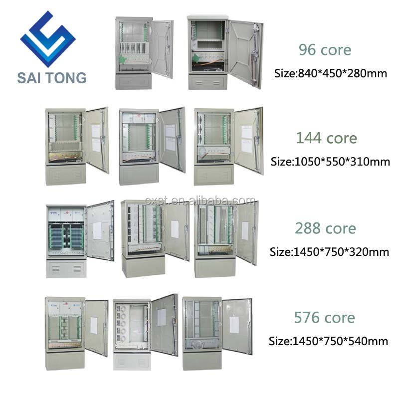 SaiTong FTTH Splice 288 Core من الألياف البصرية SMC خزانة مقاومة للماء IP55 smc دعم خزانة الألياف للمعيار أو حسب الطلب