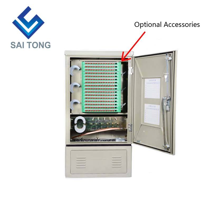 SaiTong FTTH 144 Core عبر خزانة التوصيل لمعدات الاتصالات SMC في الهواء الطلق مقاوم للماء IP55 144 خزانات الألياف البصرية الأساسية ODF