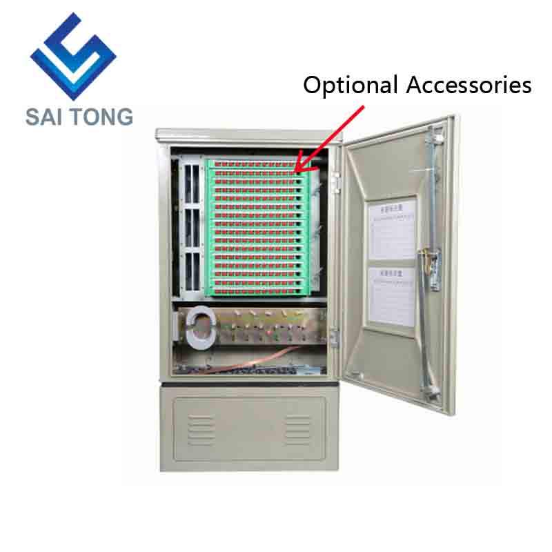 خزانة محور توزيع الألياف SaiTong FTTH 144 الأساسية SMC مادة مقاومة للماء في الهواء الطلق 144 خزانة من الألياف البصرية