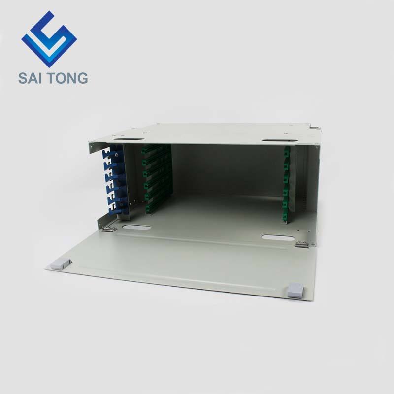 SaiTong FTTH 19 بوصة رف جبل 72 Port Cabinet SC / FC ODF 6 U 72 إطار توزيع الألياف البصرية الأساسي اختياري تحميل كامل