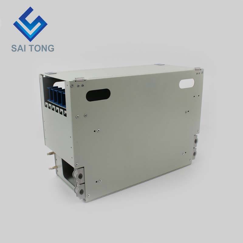 SaiTong FTTH 19 بوصة رف جبل 72 Port Cabinet SC / FC ODF 6 U 72 إطار توزيع الألياف البصرية الأساسي اختياري تحميل كامل