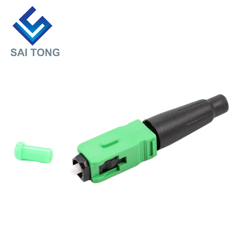 FTTH Fiber Saitong Optic Fast connector sc apc أخضر اللون كابل ليفي موصل سريع موصل سريع التجميع الميداني وضع فردي