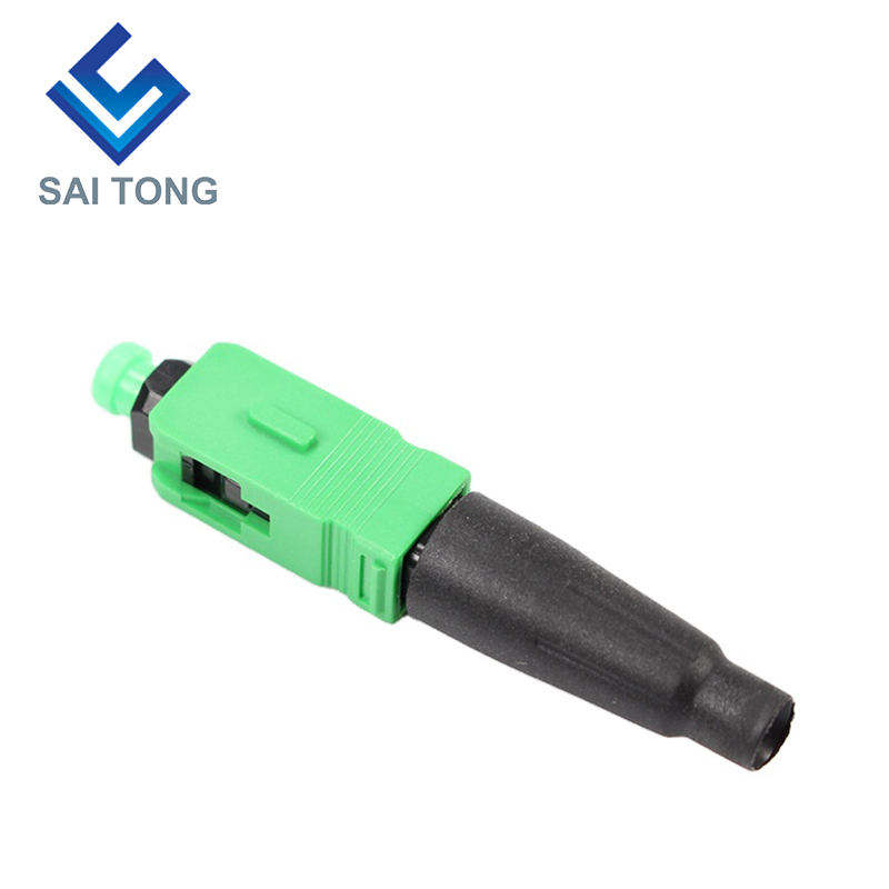 FTTH Fiber Saitong Optic Fast connector sc apc أخضر اللون كابل ليفي موصل سريع موصل سريع التجميع الميداني وضع فردي